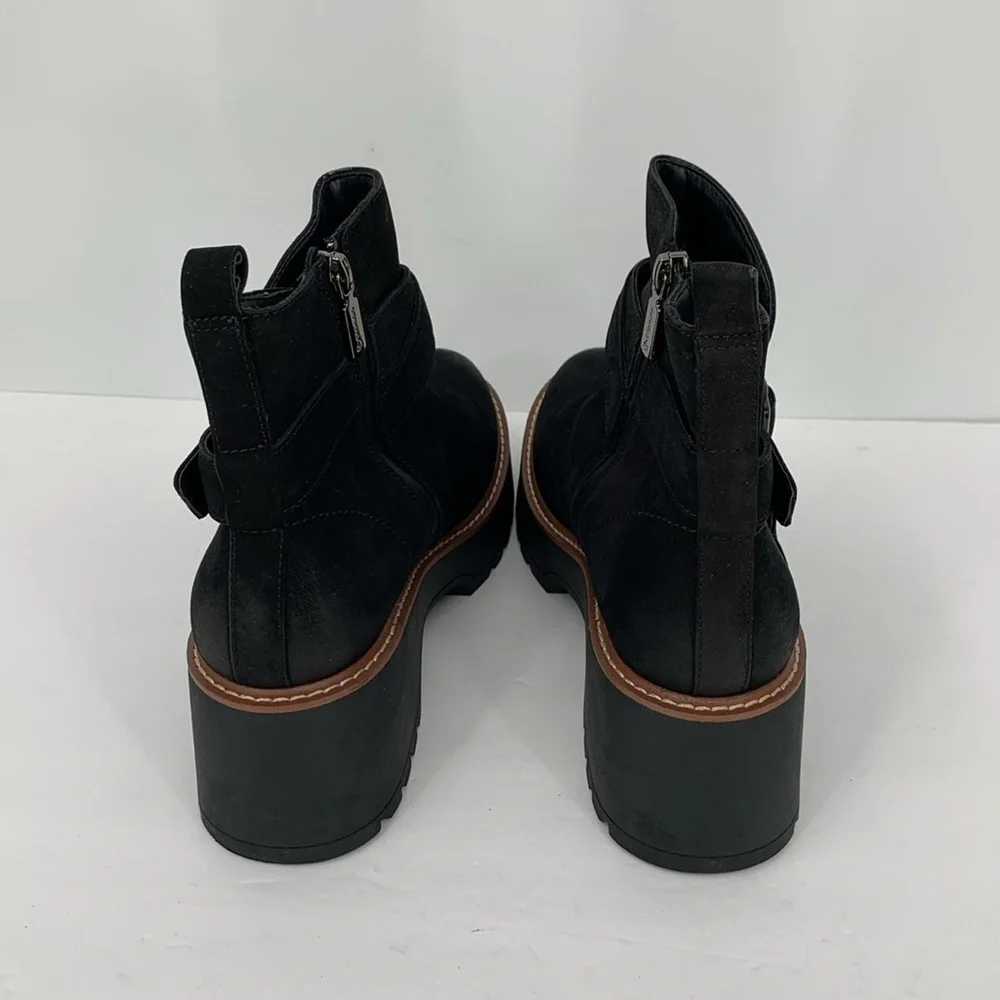 Blondo Giovanni waterproof ankle boots chunky lug black nubuck leather new 8.5